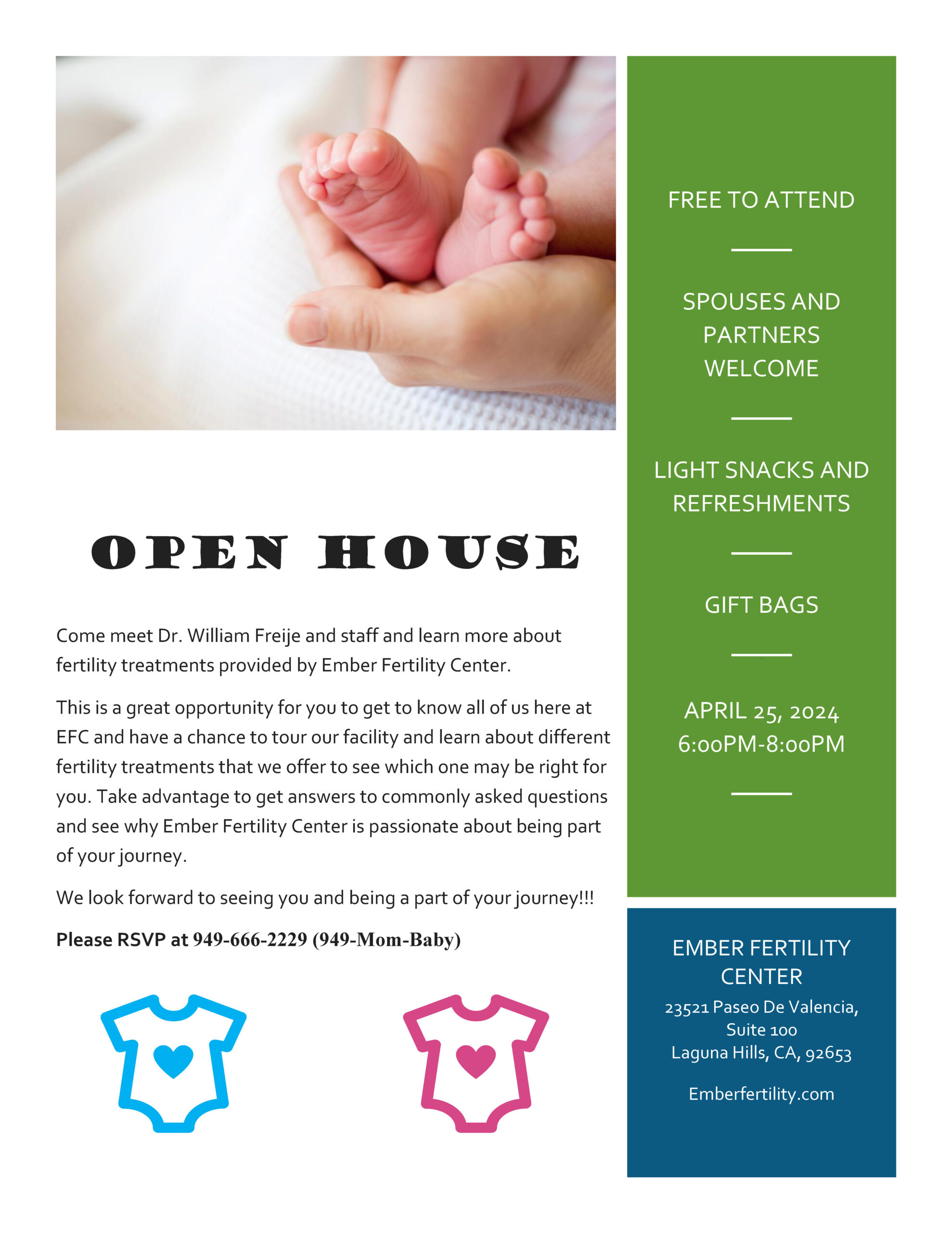Open house event graphic | Ember Fertility